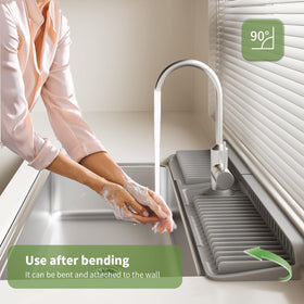 SOCORIA faucet mat made of food grade silicone, durable and easy to clean.