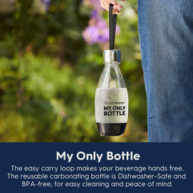 SodaStream ART 16oz on-the-go bottle with strap for portable fizz