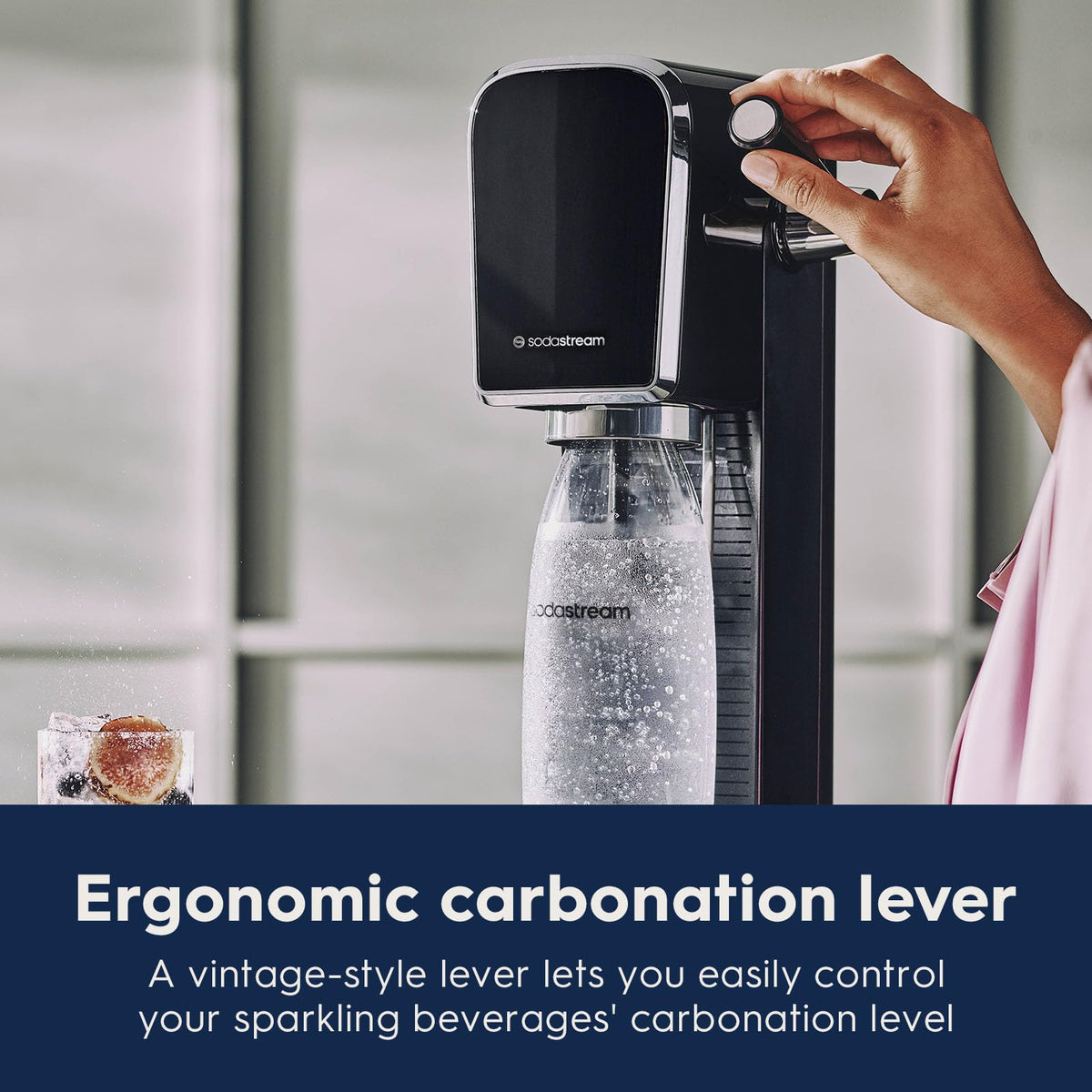 SodaStream ART matte black finish brings modern elegance to the counter