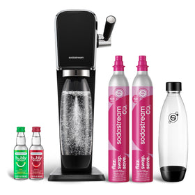 SodaStream ART black sparkling water maker adds stylish hydration to any kitchen.