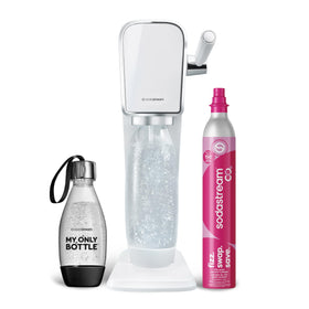 SodaStream ART white machine on countertop ready to create sparkling water
