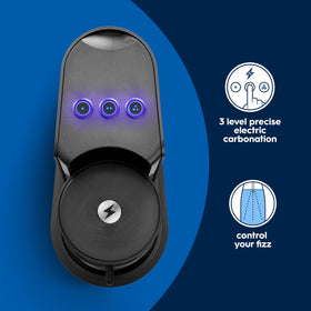 SodaStream E-Duo carbonation action showing button press