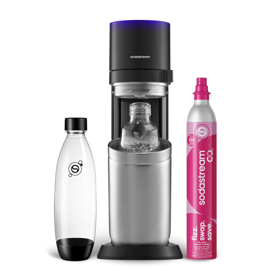 SodaStream E-Duo black sparkling water maker front view for quick hydration