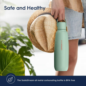 SodaStream Fizz & Go Cool bottle Mint color option in use