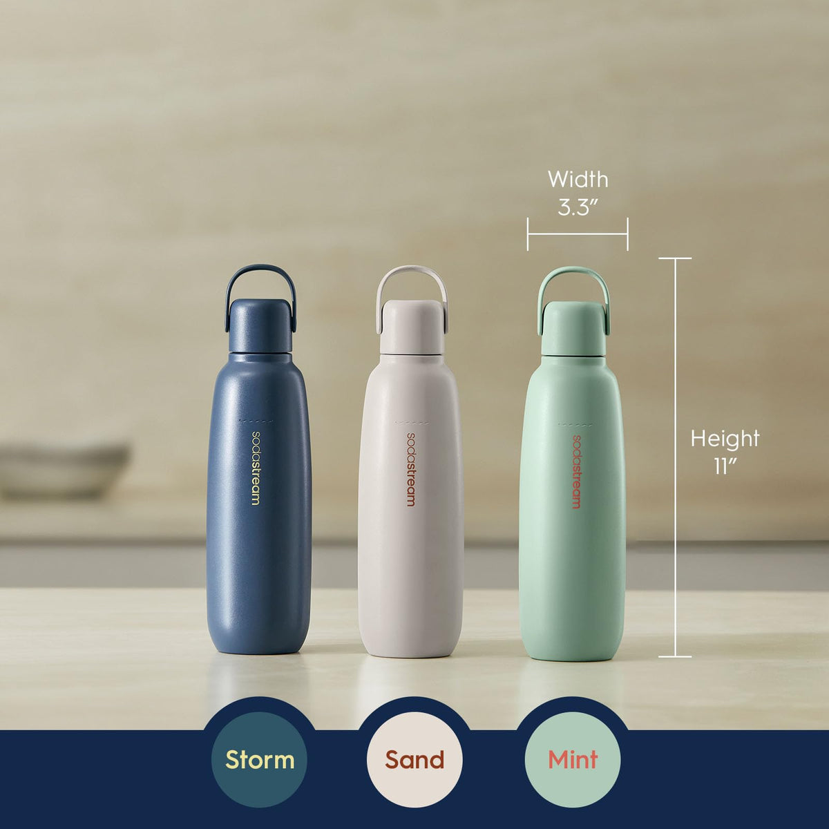SodaStream Fizz & Go Cool bottle with carrying handle for easy transport