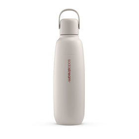 SodaStream Fizz & Go Cool bottle Sand front view showcasing all-metal design and durability