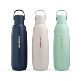 SodaStream Fizz & Go Cool bottle Sand side angle highlighting sleek profile