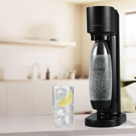 Gaia in action with rising bubbles illustrating fresh sparkling water.