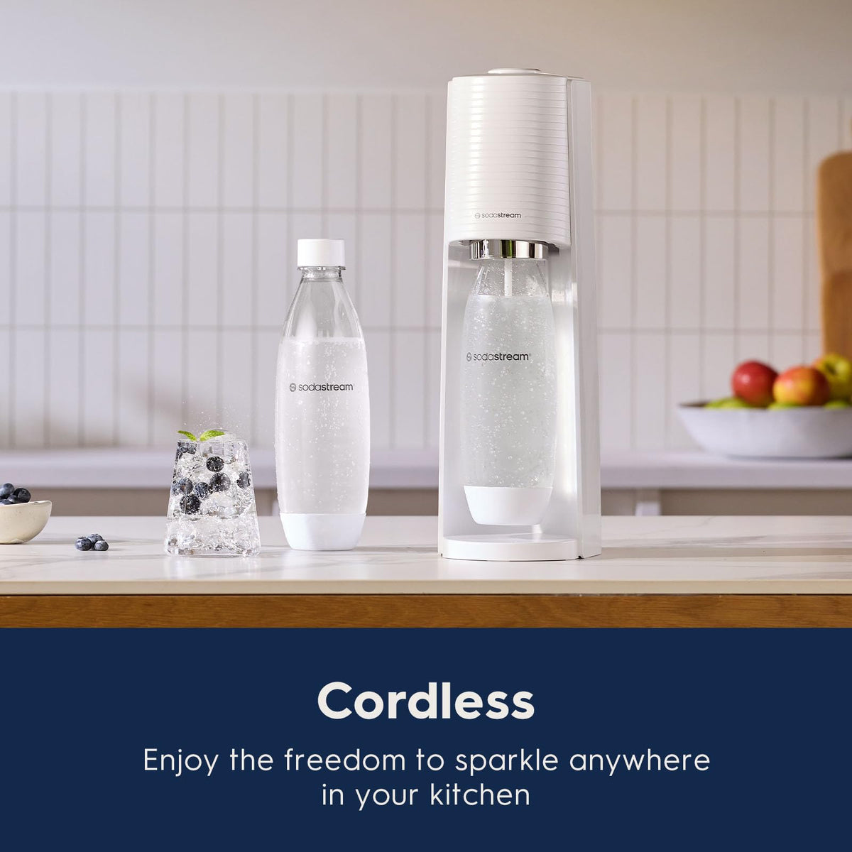SodaStream Bubly Drops flavor being added to a drink