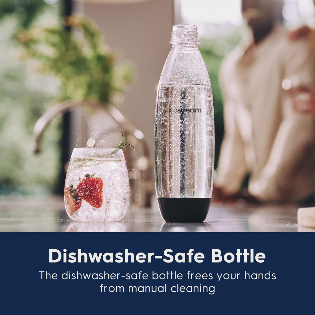 SodaStream Terra cordless operation for convenient kitchen use.