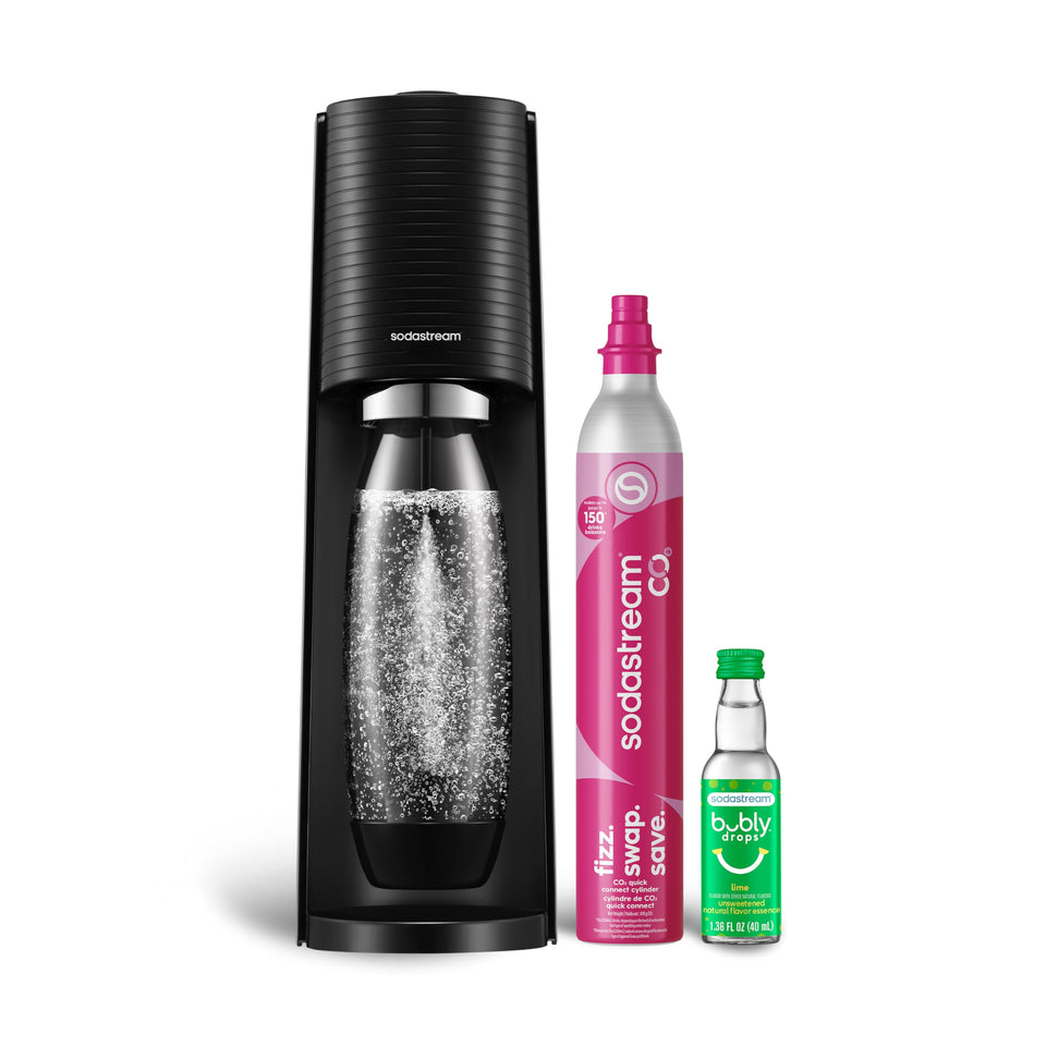 Sodastream Terra starter kit black front view for quick, customizable sparkling water