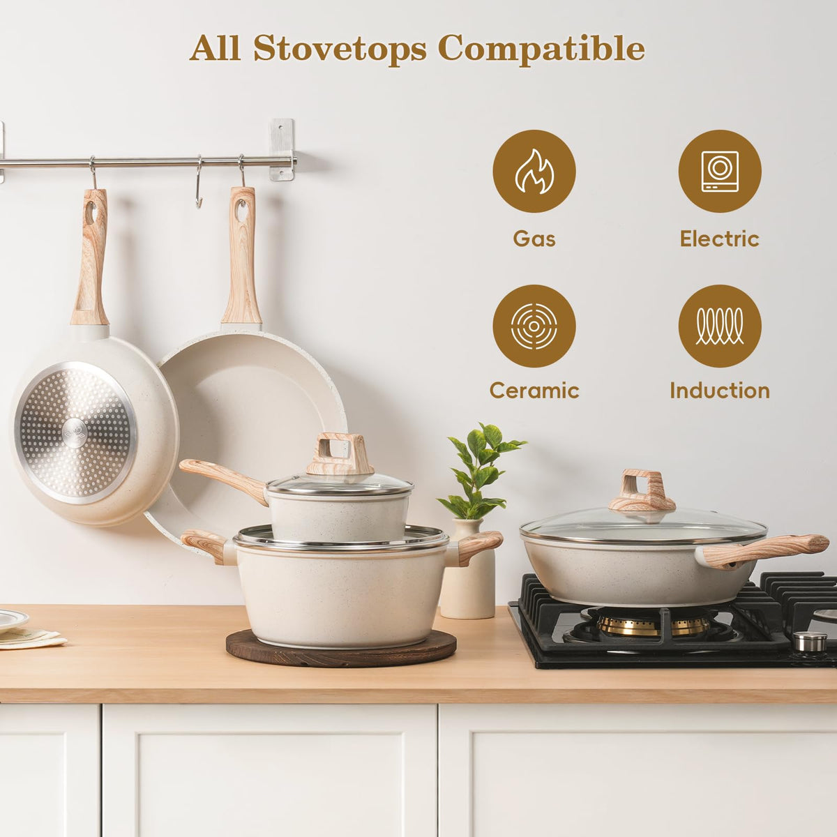 SODAY induction-compatible cookware works on all stove tops