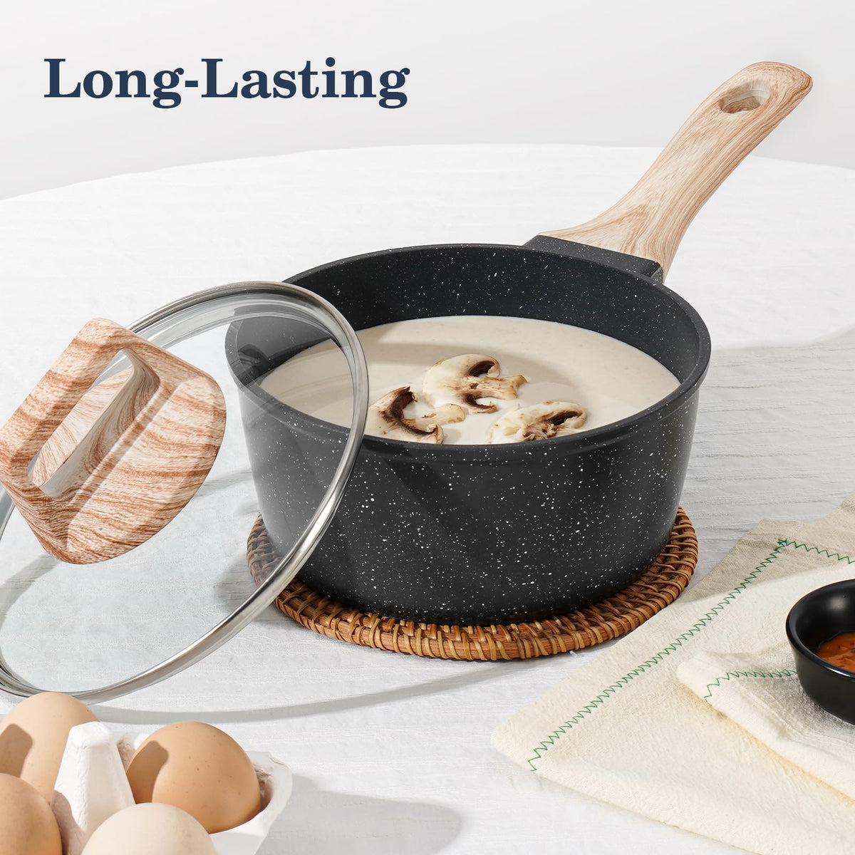 SODAY induction-compatible cookware works on all stovetops.