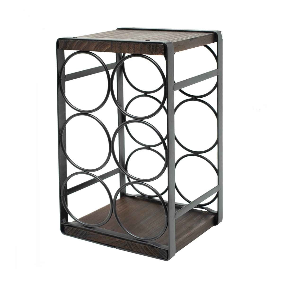 SODUKU Rustic Wood Countertop Wine Rack on kitchen or bar counter display.