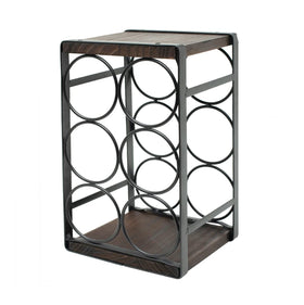 SODUKU Rustic Wood Countertop Wine Rack on kitchen or bar counter display.
