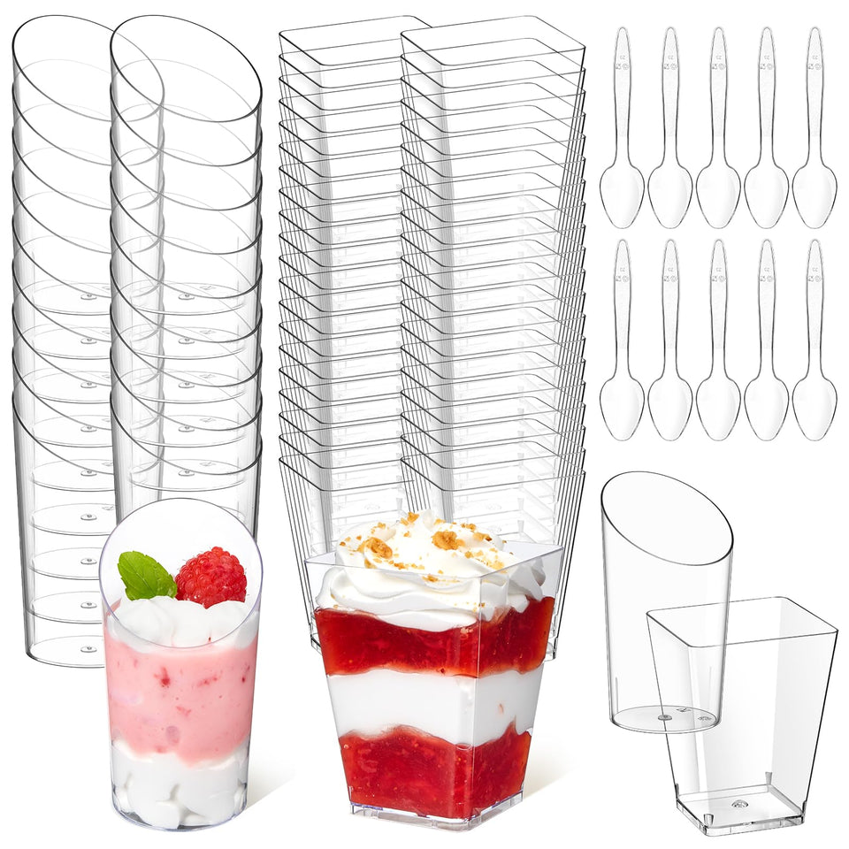Soelomu 5oz square dessert cup ideal for stylish parfaits and layered desserts.