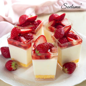 Soelomu stackable dessert cups save space when storing for future parties.