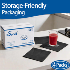 Sofkii 2-ply napkins absorbent design for quick spills and clean hands.