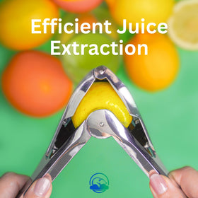 Sofkumo lever-action citrus juicer in use delivering efficient juice with less effort