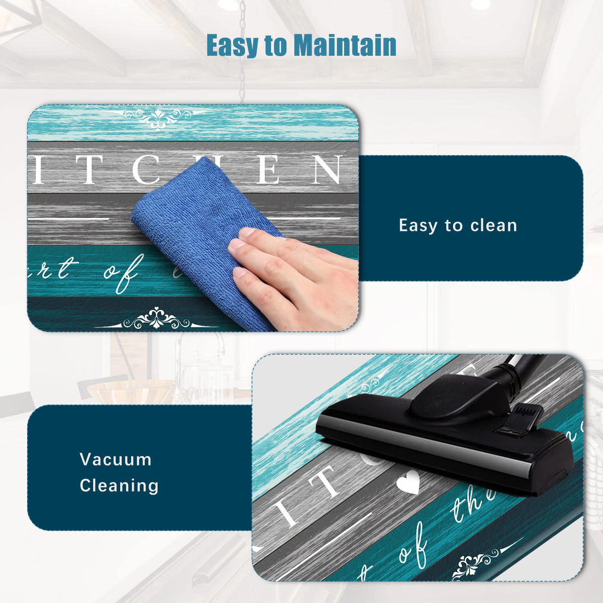 Sofort honeycomb design mat helps grip on clean floors.