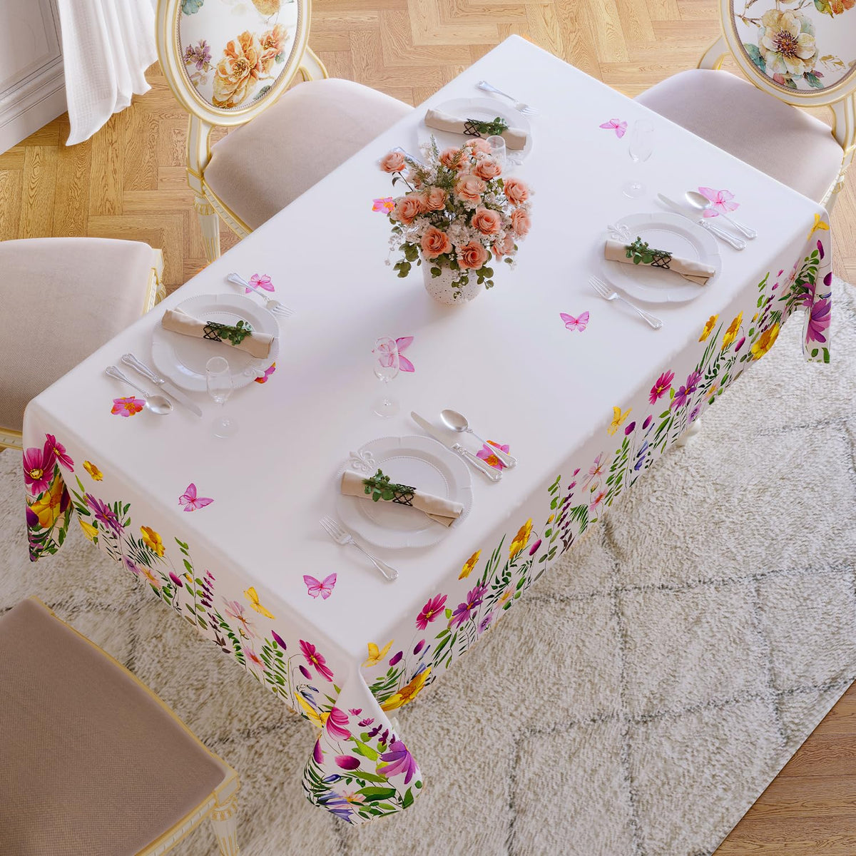 Softalker 60x84 inch tablecloth size guide helps choosing the right fit