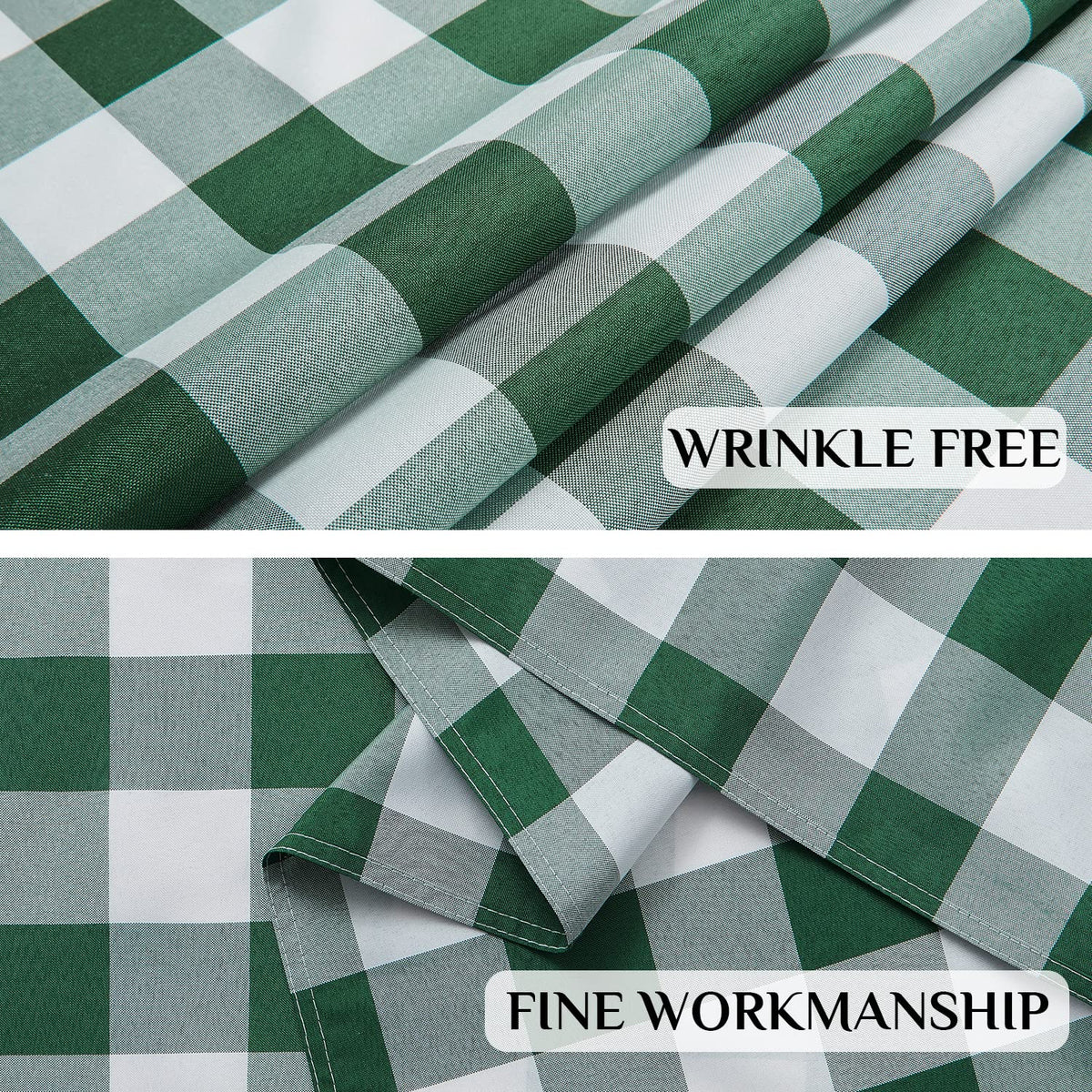 Softalker checkered tablecloth is machine washable for easy care.