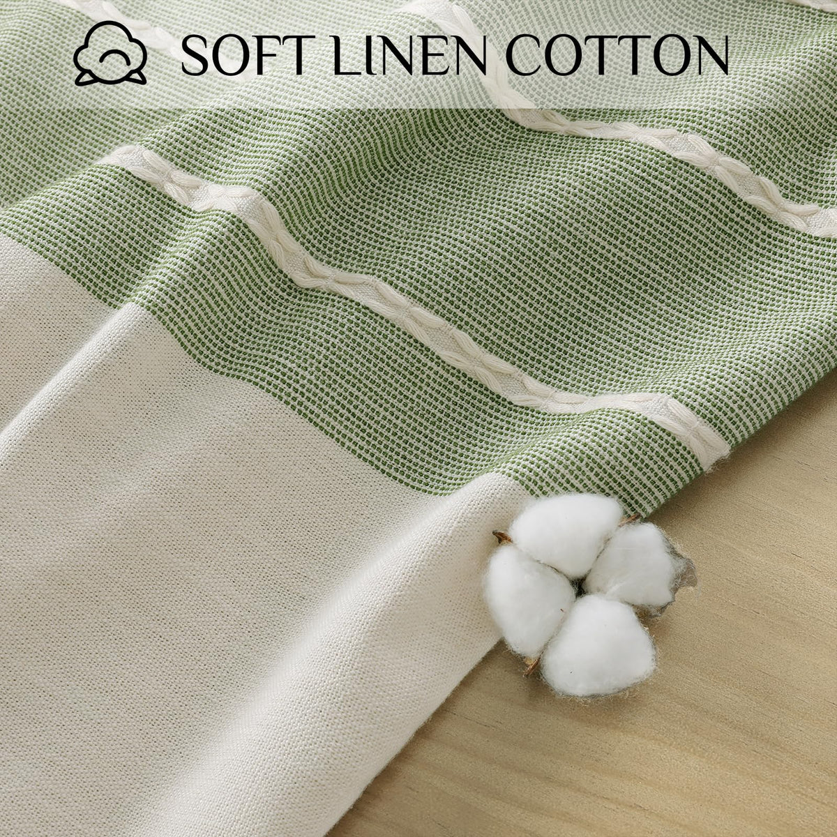 Softalker Sage Lines tablecloth suitable for indoor and outdoor gatherings