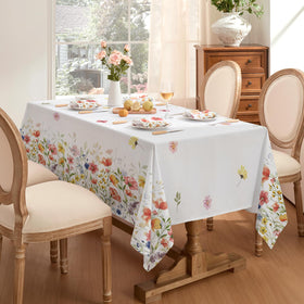 Softalker 60x84 floral tablecloth showcasing bright flower design for outdoor use.