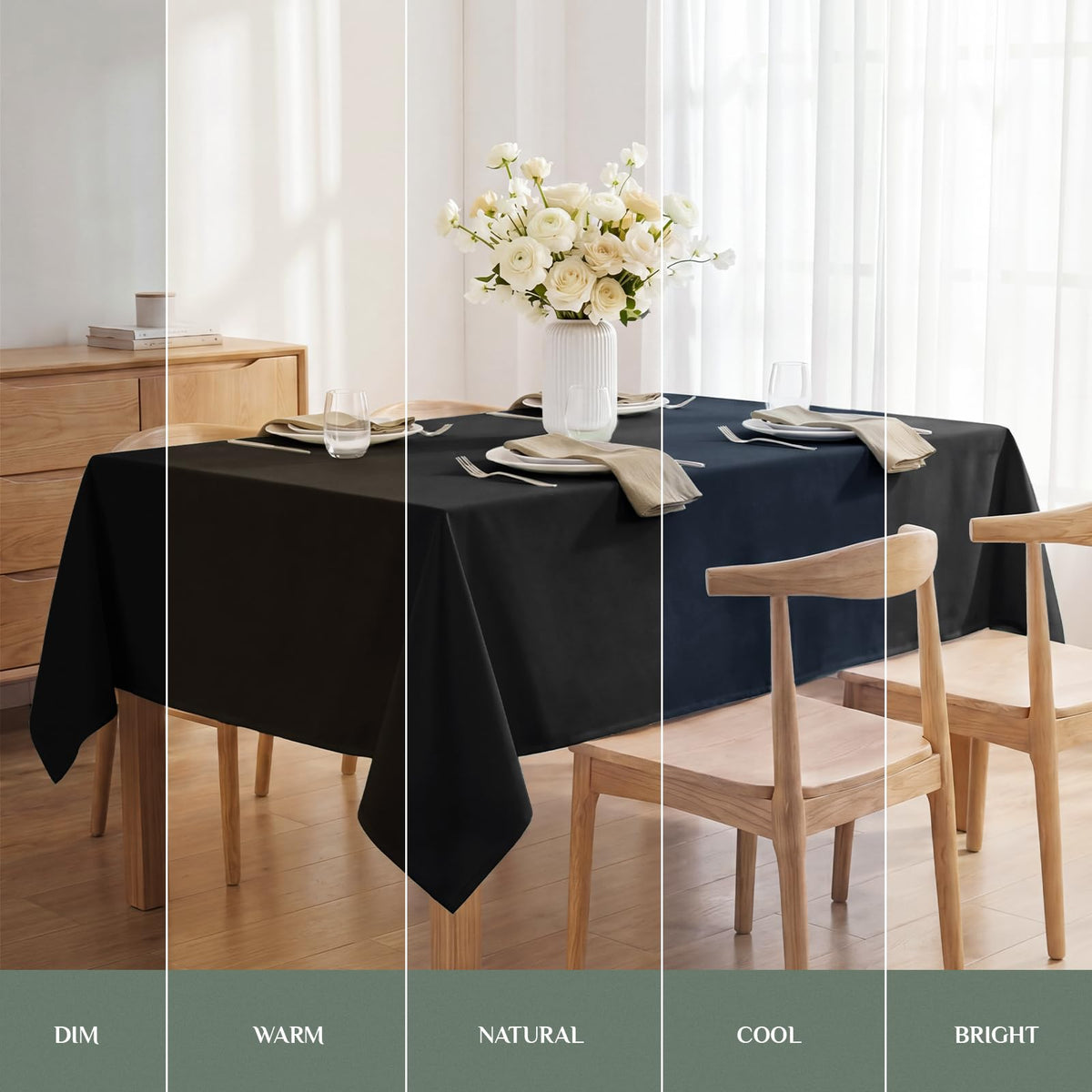Softalker Rectangle Tablecloth easy care features quick wipe-clean and machine wash.