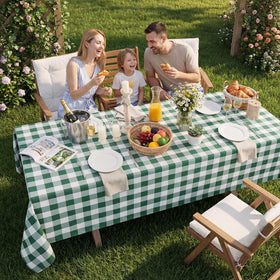 Softalker tablecloth draped over a table showing generous 54 by 78 inch coverage.