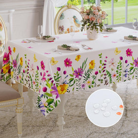 Softalker spring-pattern tablecloth with daffodils and butterflies for festive dining