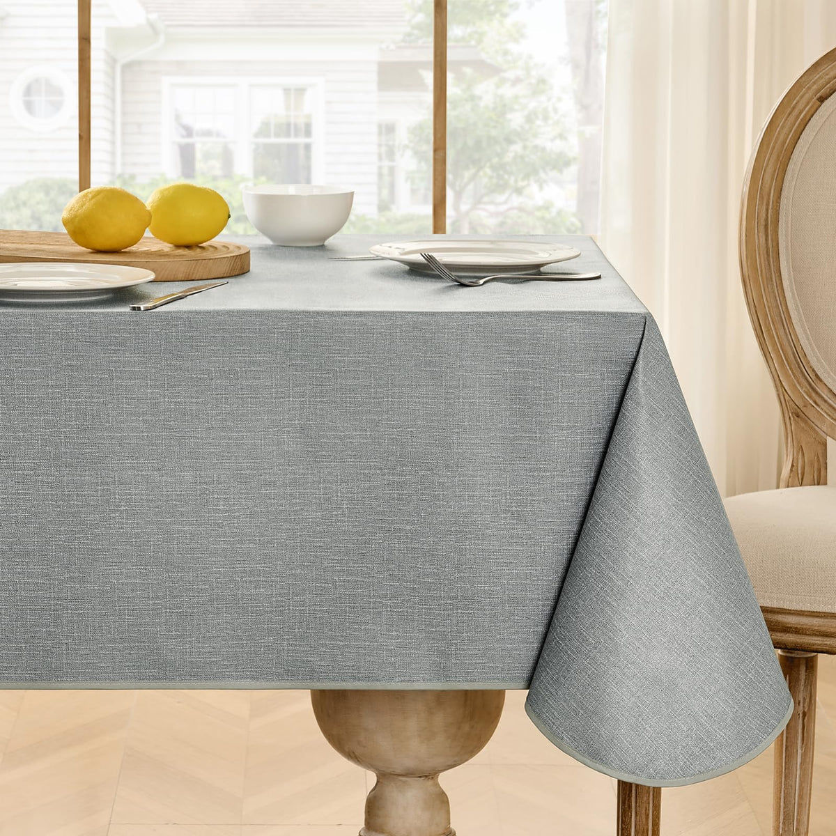 Softalker tablecloth texture highlights durable PVC surface for spills