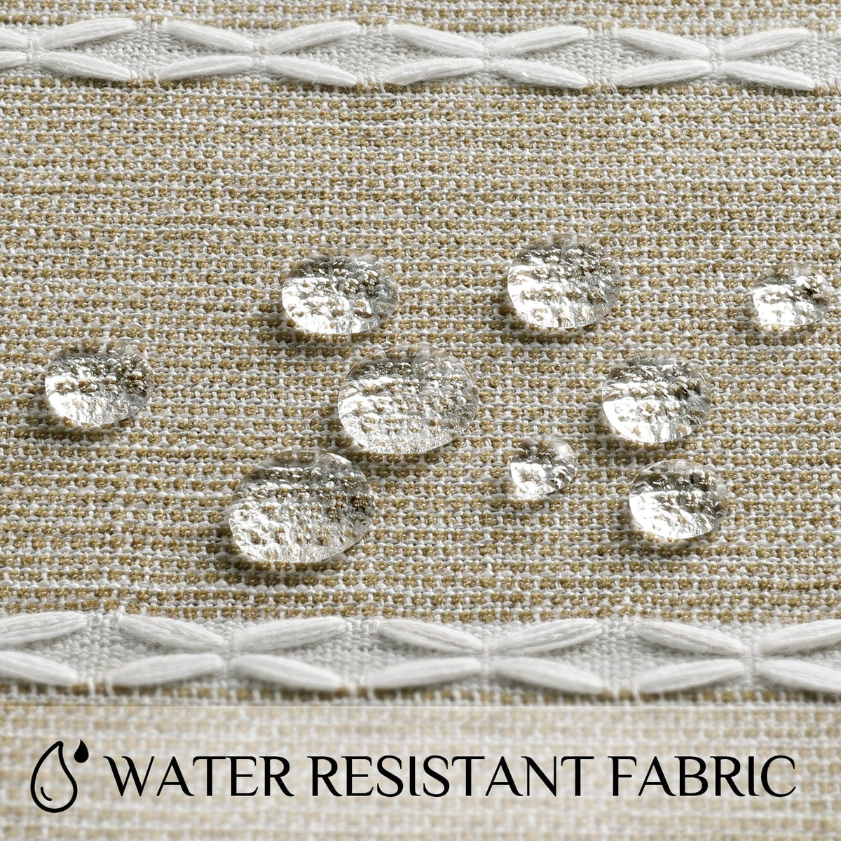 Softalker waterproof linen-cotton fabric shields the surface from spills and moisture.