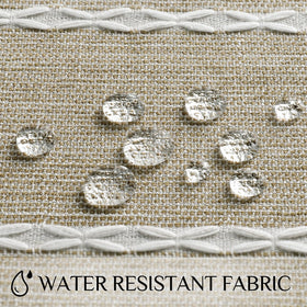 Softalker waterproof linen-cotton fabric shields the surface from spills and moisture.