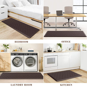 SoftDuo easy-clean kitchen mat chocolate cleans quickly after spills.