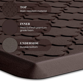 SoftDuo embossed texture kitchen mat chocolate adds grip and style.