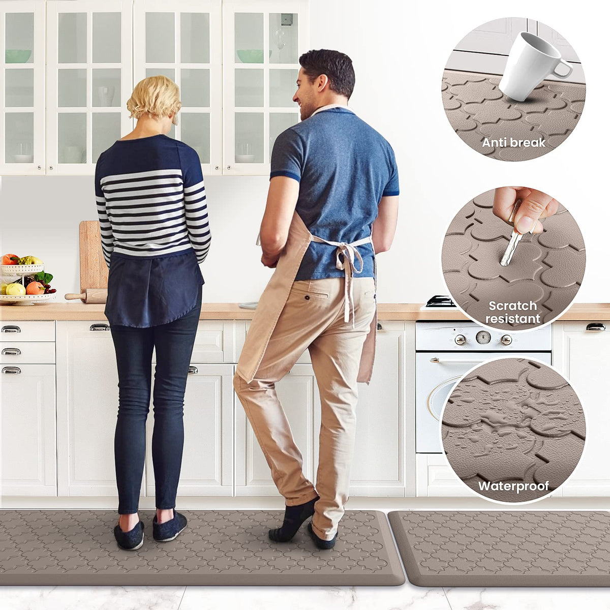 SoftDuo durable PVC construction for long-lasting kitchen comfort.