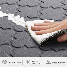 SoftDuo non-slip beveled-edge mat prevents shifting during prep