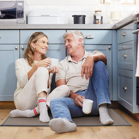 SoftDuo washable kitchen mat stays clean and easy to maintain between uses.
