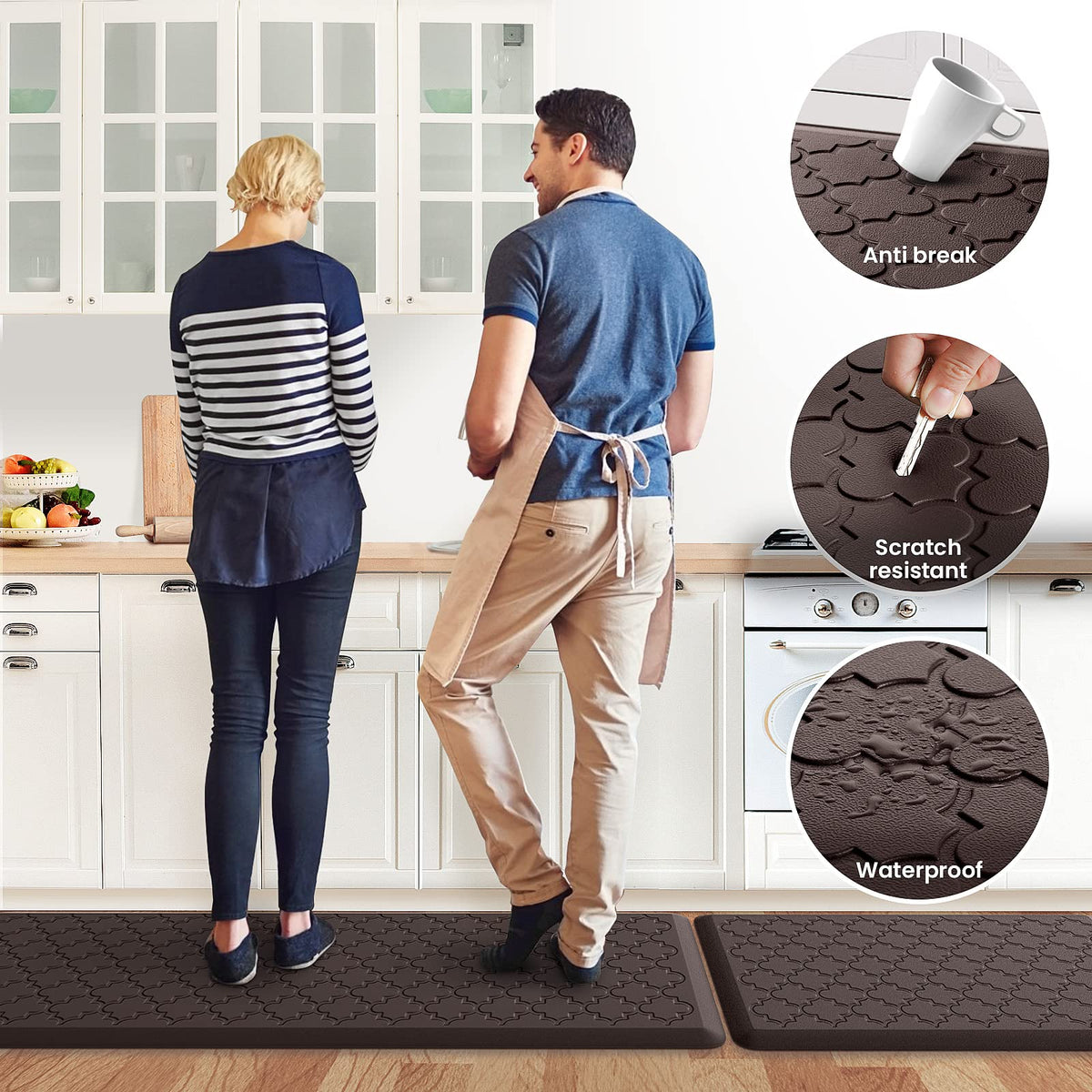 SoftDuo large standing pad for kitchen or laundry in chocolate enhances comfort.