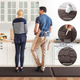 SoftDuo large standing pad for kitchen or laundry in chocolate enhances comfort.