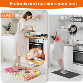 SofterCharm kitchen mat resists stains for quick maintenance