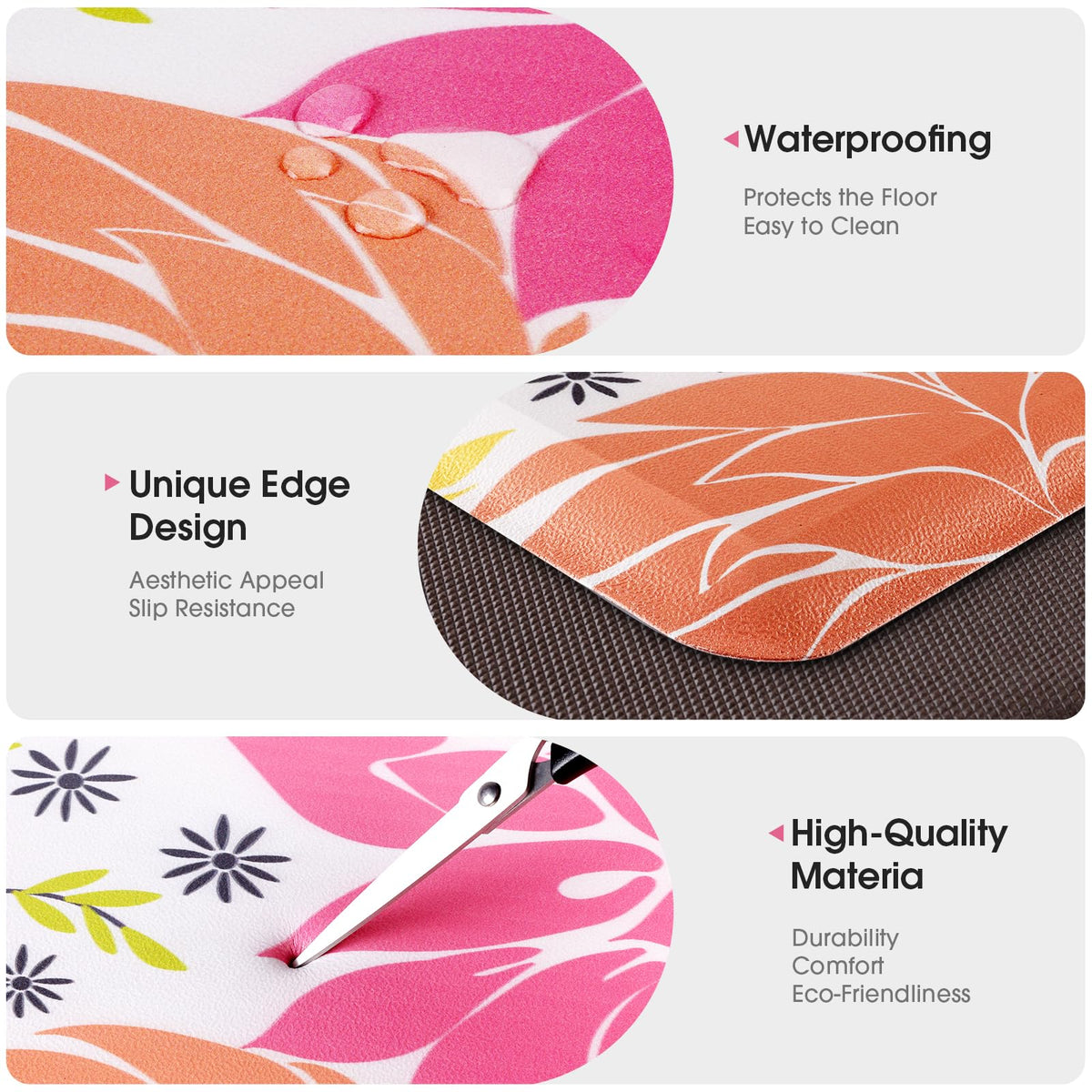 SofterCharm kitchen mat features non-slip backing for safer floors