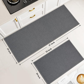 SofterCharm kitchen rug in front of sink, grey 20x47, plush cushioning for long tasks.