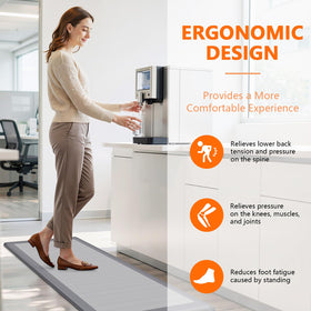 SofterCharm grey kitchen mat protects floors during standing