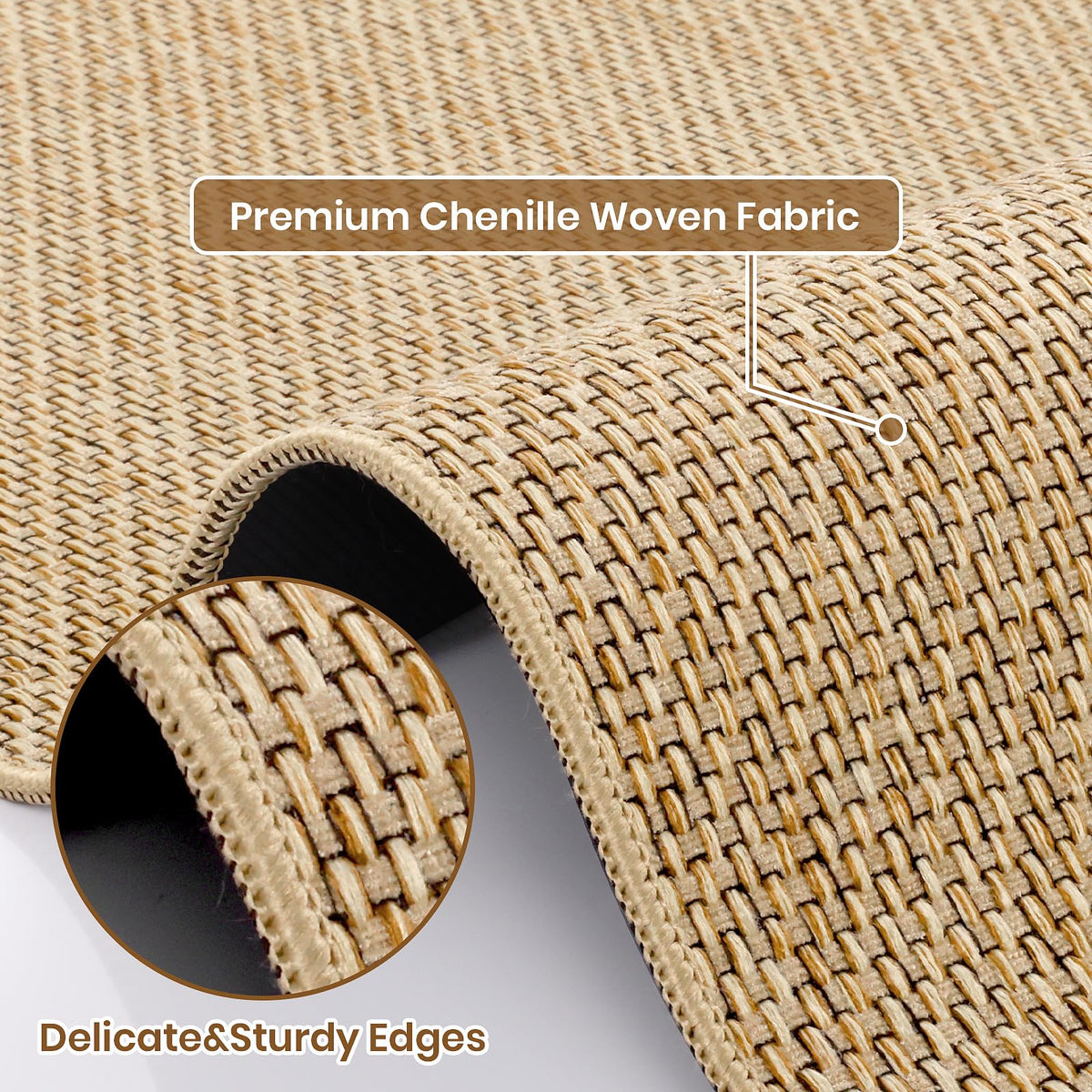 SofterCharm chenille texture close-up reveals plush, durable fibers designed for daily use.