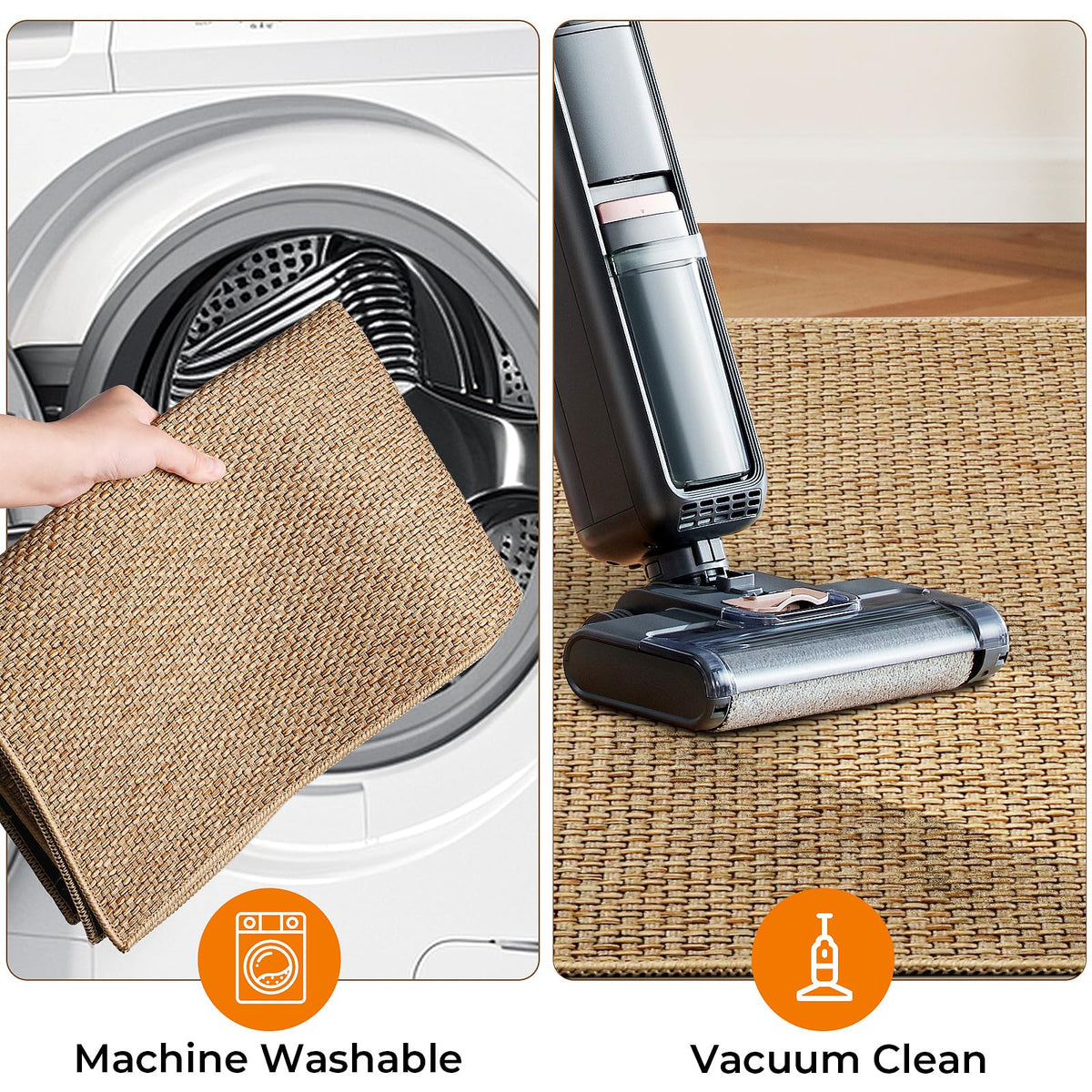 SofterCharm machine-washable mats are easy to clean with quick air dry.