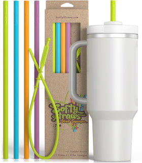 Softy Straws 12-inch Stanley tumbler straw for spill-free sipping and easy reach.