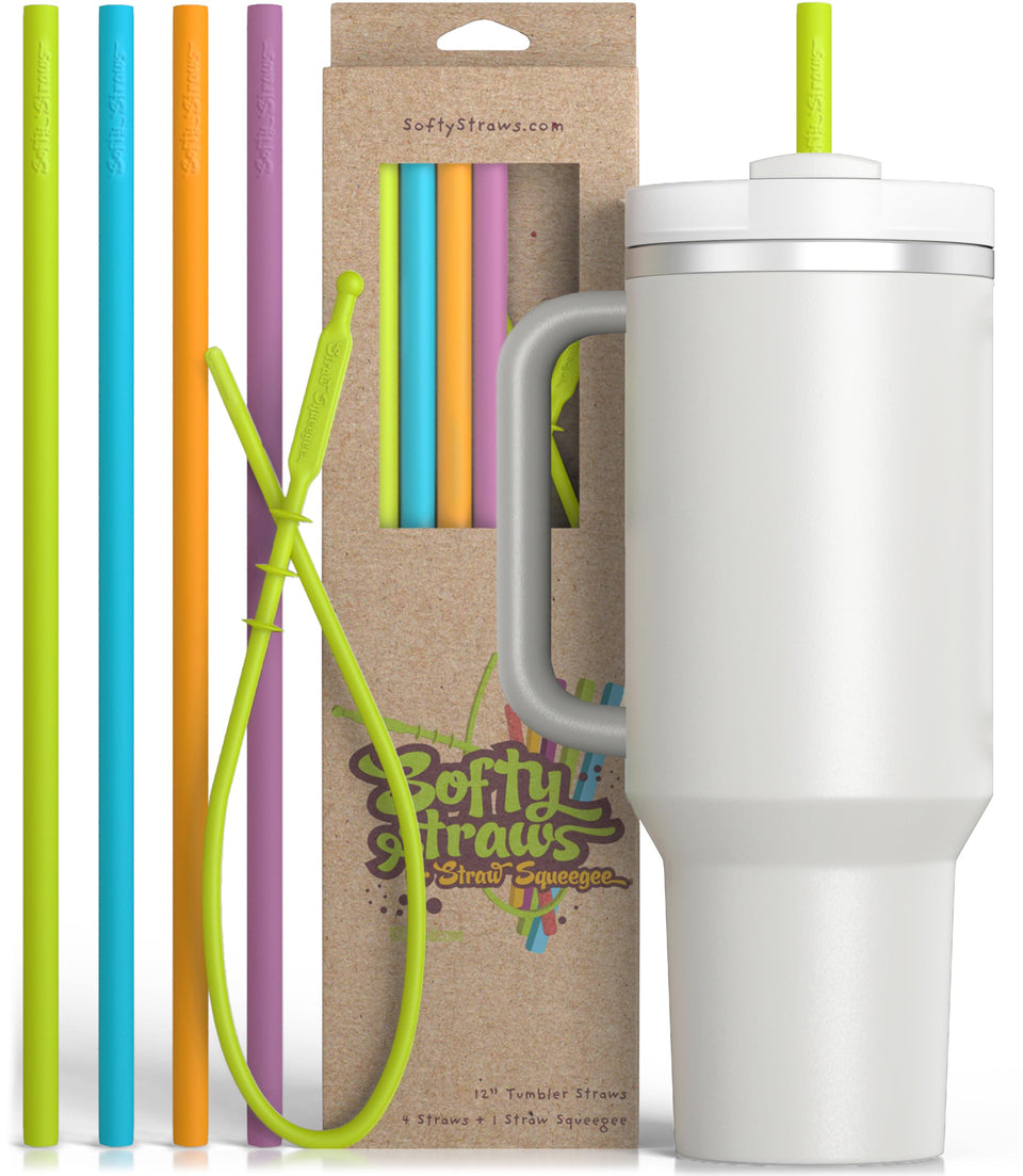 Softy Straws 12-inch Stanley tumbler straw for spill-free sipping and easy reach.