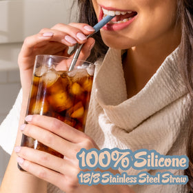 Softy Straws dishwasher-safe stainless steel straw with removable silicone tip